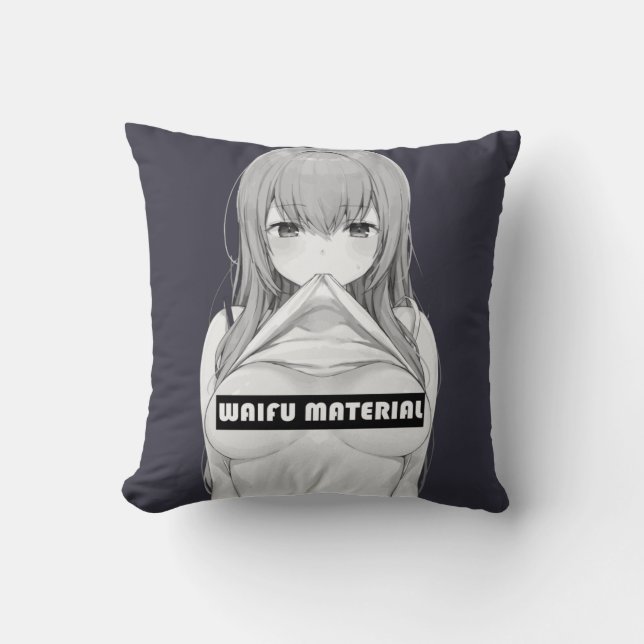 Waifu Material    Throw Pillow (Front)