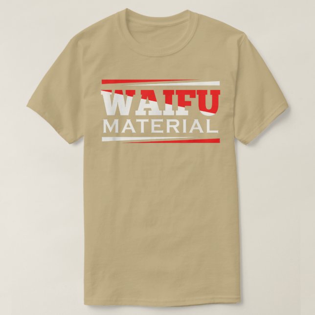 Waifu MaterialKawaii Anime Manga Japan School Nerd T-Shirt (Design Front)