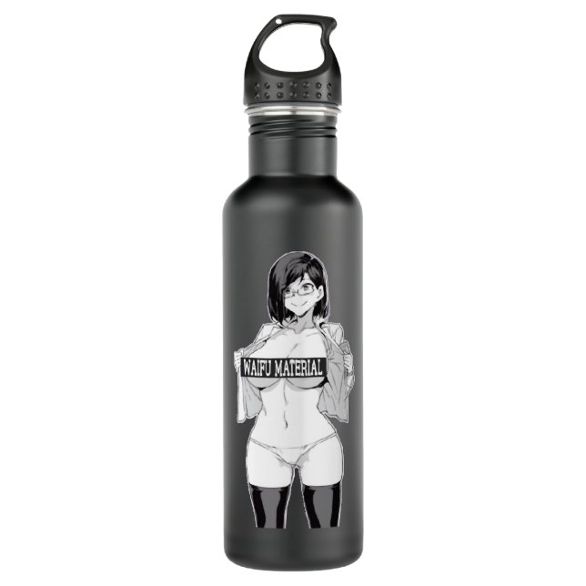 Waifu S icker Anime Classic      Stainless Steel Water Bottle (Front)