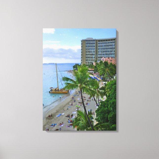 Waikiki Beach Canvas Print (Front)