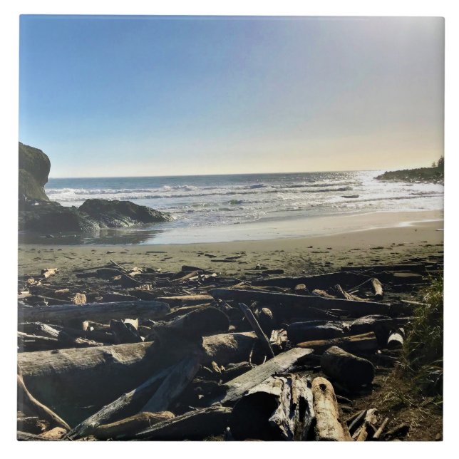 Waikiki Beach, Cape Disappointment, Washington Ceramic Tile (Front)