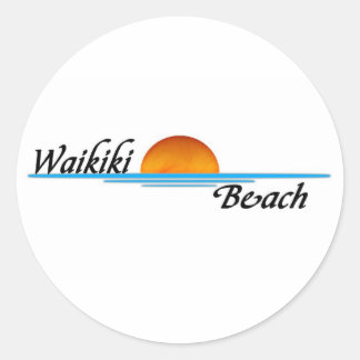 Waikiki Beach Classic Round Sticker