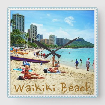 Waikiki Beach Clock by TelestaiPix at Zazzle