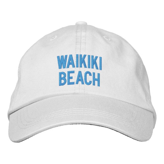 WAIKIKI BEACH EMBROIDERED BASEBALL CAP (Front)