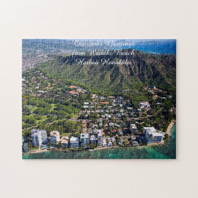 Waikiki Beach Hawaii Honolulu.  Jigsaw Puzzle (Horizontal)