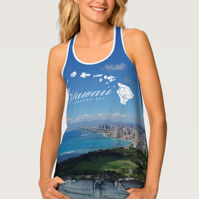 Waikiki Beach Hawaii Islands Tank Top (Front)