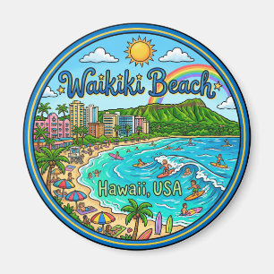 Waikiki Beach Hawaii Magnet
