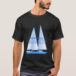 Waikiki Beach Hawaii Nautical Sailing Sailor T-Shirt