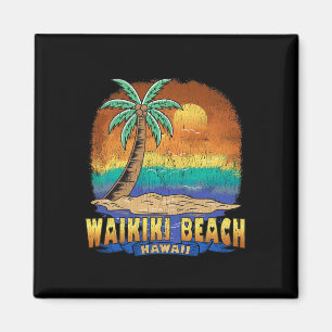 Waikiki Beach Hawaii Vintage Distressed Souvenir Magnet