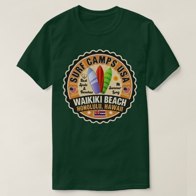 Waikiki Beach Honolulu Hawaii 1 T-Shirt (Design Front)