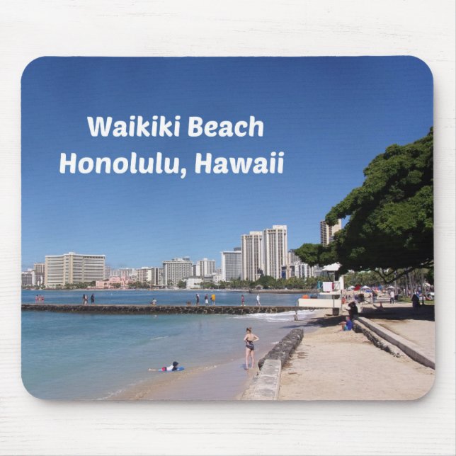 Waikiki Beach, Honolulu Mouse Pad (Front)