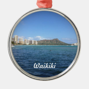 Waikiki Beach Metal Ornament