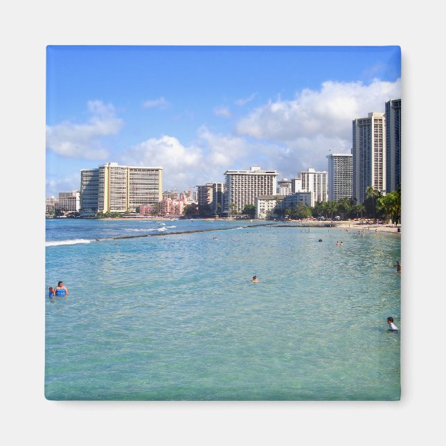 Waikiki Beach, Oahu, Hawaii Magnet (Front)