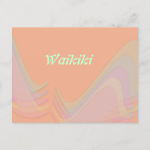 Waikiki Beach Oahu Hawaii Pastel Wings Postcard