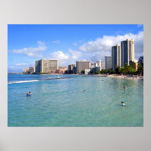 Waikiki Beach Oahu Hawaii Poster