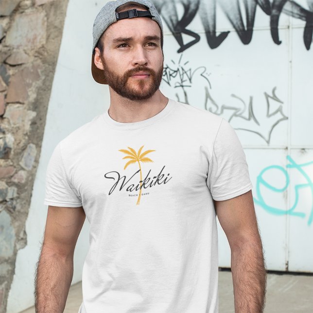 Waikiki Beach, Oahu Minimal Vintage Style T-Shirt (Creator Uploaded)