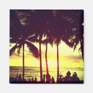 Waikiki Beach Sunset Magnet