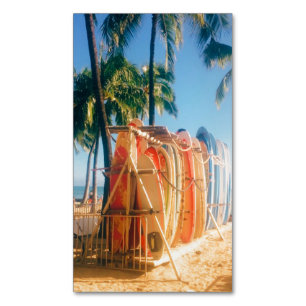 Waikiki Beach Surfboards  Business Card Magnet