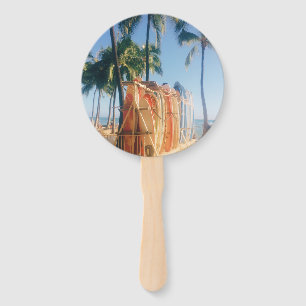 Waikiki Beach Surfboards Hand Fan