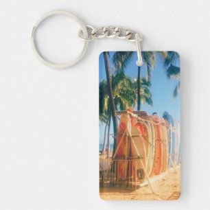 Waikiki Beach Surfboards  Keychain
