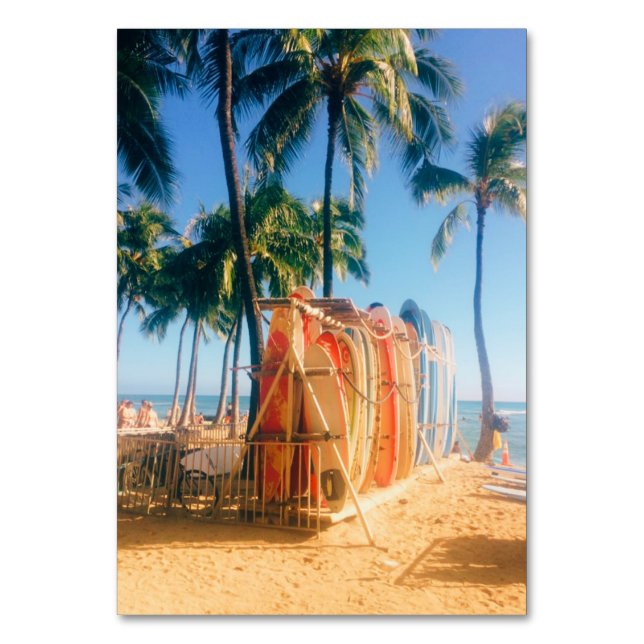 Waikiki Beach Surfboards  Table Number (Back)