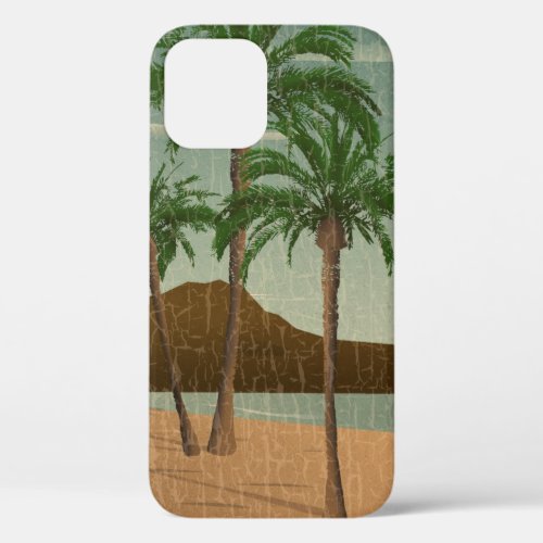 Waikiki Beach Vintage Distressed Postcard  iPhone 12 Pro Case