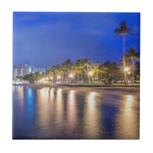 Waikiki City at Dawn Ceramic Tile