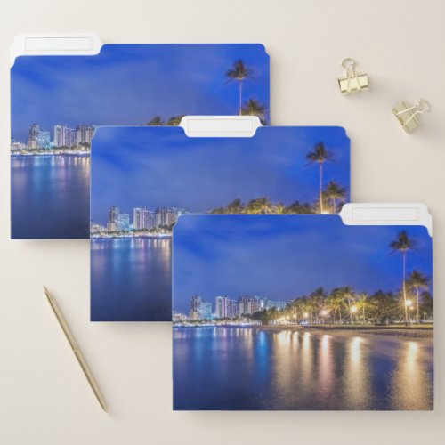 Waikiki City at Dawn File Folder