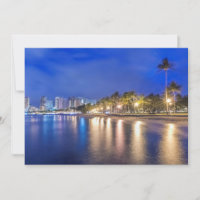 Waikiki City at Dawn Thank You Card