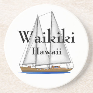 Waikiki Hawaii Sandstone Coaster