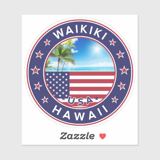 Waikiki Hawaii Sticker (Sheet)