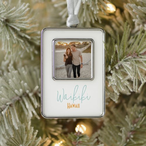 Waikiki, Hawaii Travel Souvenir  Christmas Ornament