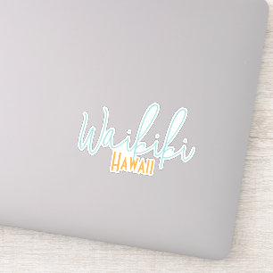 Waikiki, Hawaii Travel Souvenir  Sticker