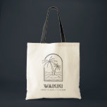 Waikiki Hawaii Wedding Weekend Destination Tote Bag<br><div class="desc">Welcome your Waikiki Hawaii wedding guests with these custom wedding welcome bags! Embrace the sunny spirit with this classic tote featuring a palm tree and ocean line sketch design. Customize it with the name and location of your wedding. Give your guests a stylish gift to be used long after the...</div>