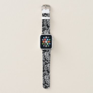 Waikiki Hibiscus Hawaiian Aloha Floral Black Apple Watch Band Waikiki Hibiscus Hawaiian Aloha Floral Black Apple Watch Band