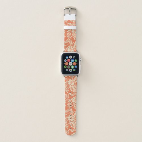 Waikiki Hibiscus Hawaiian Aloha Floral Papaya Apple Watch Band