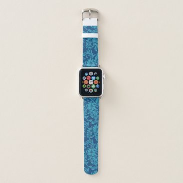 Waikiki Hibiscus Hawaiian Aloha Floral Teal Apple Watch Band Waikiki Hibiscus Hawaiian Aloha Floral Teal Apple Watch Band