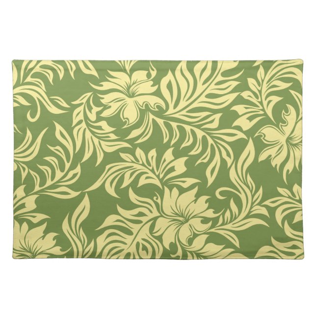 Waikiki Hibiscus Hawaiian Dinner Placemats (Front)