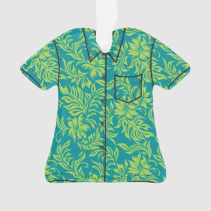 Waikiki Hibiscus Hawaiian Pareau Flora Aloha Shirt Ornament