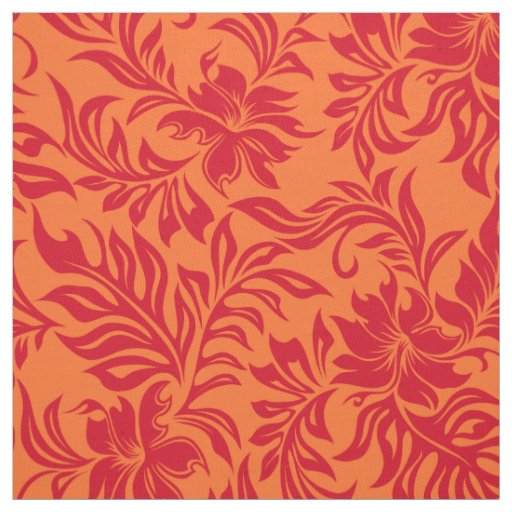 Waikiki Hibiscus Hawaiian Pareau Floral Fabric | Zazzle