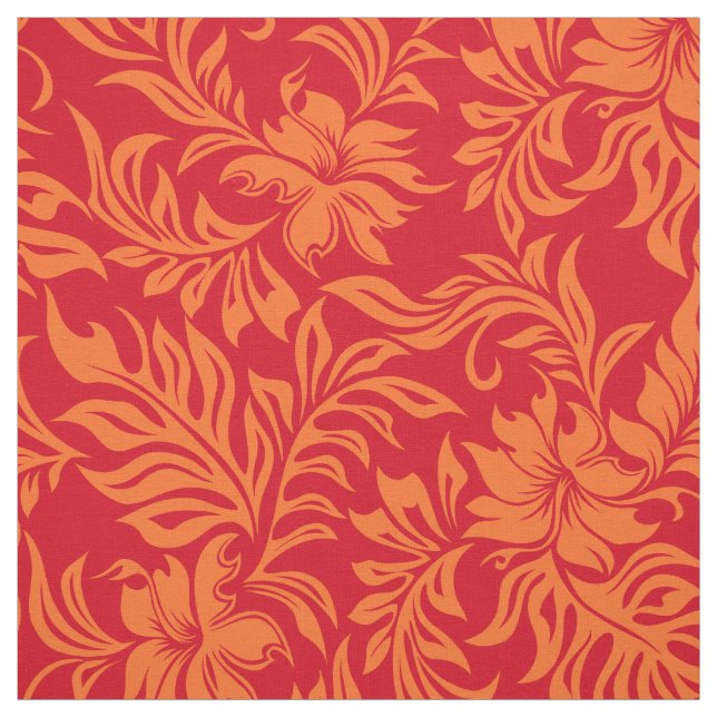 Waikiki Hibiscus Hawaiian Pareau Floral Fabric (Swatch)
