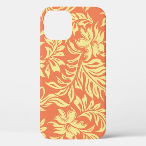 Waikiki Hibiscus Hawaiian Pareau Floral Orange iPhone 12 Pro Case