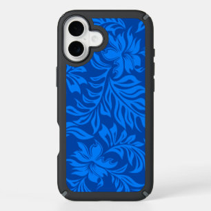 Waikiki Hibiscus Hawaiian Pareau Floral Royal iPhone 16 Plus Case
