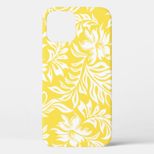 Waikiki Hibiscus Hawaiian Pareau Floral Yellow iPhone 12 Pro Case