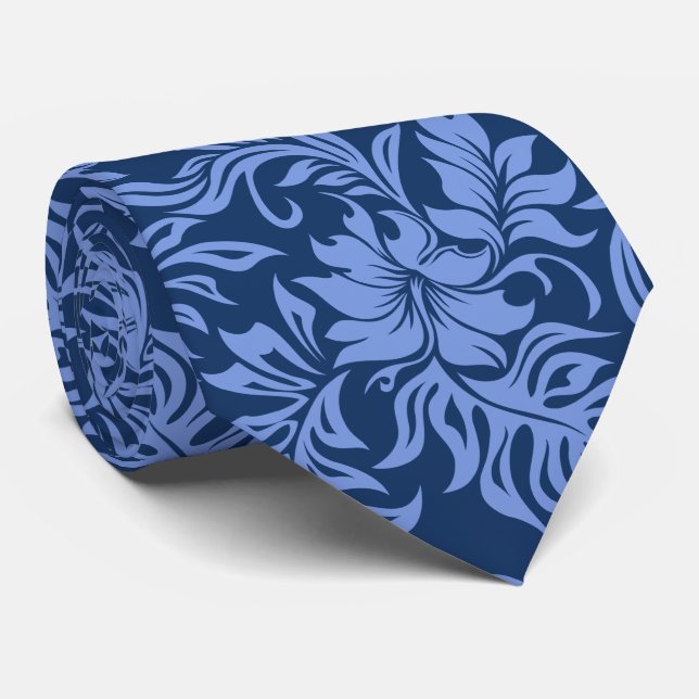 Waikiki Hibiscus Hawaiian Two-sided Printed Tie (Rolled)