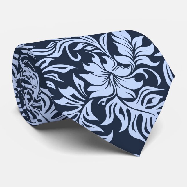 Waikiki Hibiscus Hawaiian Two-sided Printed Tie (Rolled)
