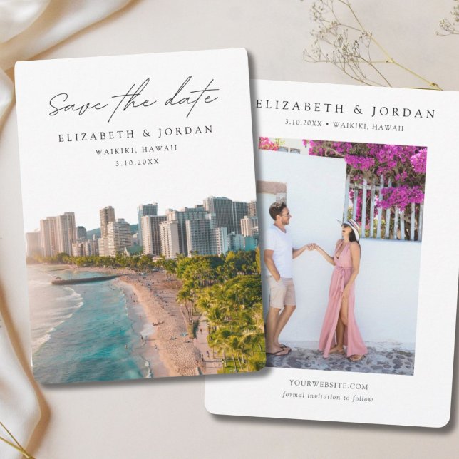 Waikiki Save the Date Hawaii Wedding Invitation (Waikiki Save the Date Hawaii Wedding Invitation
)
