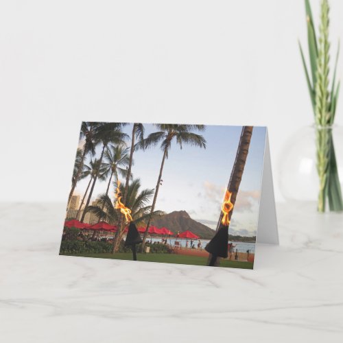 Waikiki Tiki Torches Card