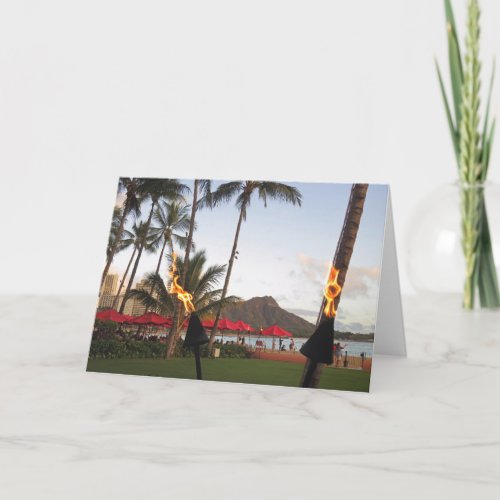 Waikiki Tiki Torches Card