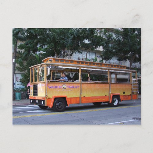 Waikiki Trolley Honolulu Hawaii Postcard